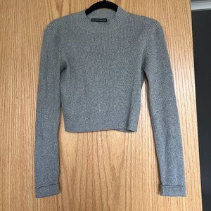 Brandy Melville Cropped Sweater – Gray – One Size